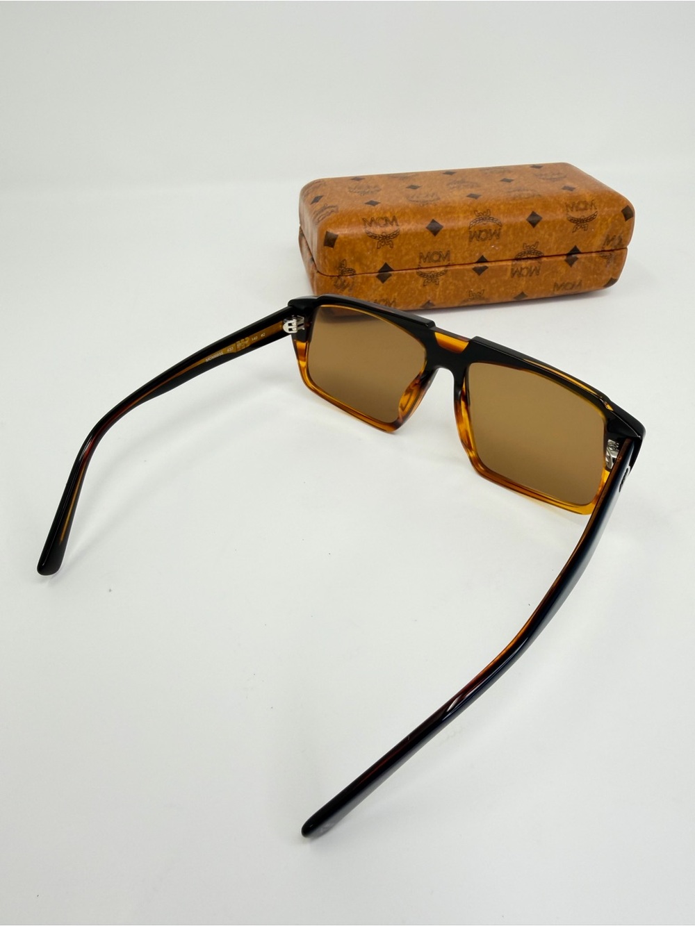 MCM Two-Tone Rectangular Sunglasses - Tortoise & Navy - Picture 5 of 11